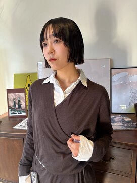 ヘアーアイストゥーレ(HAIR ICI TRE) ボブ外はねストレートパーマ縮毛矯正ぷつっとカット　担当桜桃