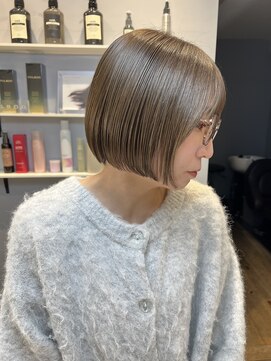 ベルベットヘア 千早店(Velvet hair) 髪質改善カラー×オリーブグレー×ミニボブ