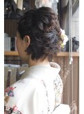 【着物向け】ショート編み込みヘアアレンジ