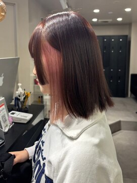 ベレーザ 渋谷(BELEZA) 6311ベビーピンクハイトーングラデーションインナーカラーボブ