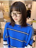 韓国ミディアムレイヤー顔周り前髪カット髪質改善トリートメント