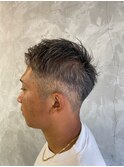白髪ぼかしハイライト×かき上げスタイル
