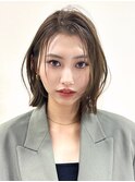 マロンベージュレイヤーくすみグレージュ韓国巻き前髪20代30代