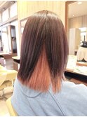 淡いピンク系インナーカラー ハイトーン 仙台 岩切 利府 多賀城