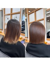 ナチュラル 岩切店(Natural) 縮毛矯正ケアルーガ髪質改善トリートメント仙台オリーブベージュ