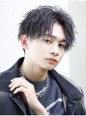 クルッとしない縦落ちセンターパート