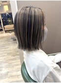 20代30代大人可愛い小顔ボブ前下がりショートハイライト