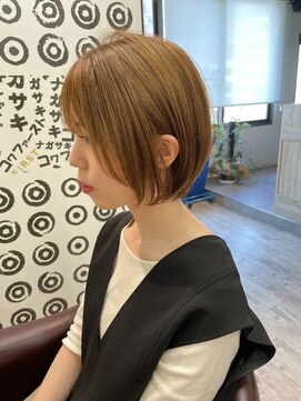 コワファーストナガサキシャンプーボーイ(COIFF1RST NAGASAKI SHAMPOO BOY) 大人可愛い20代30代40代黒髪前下がりショートボブ丸みショート◎