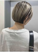 切りっぱなしボブ/プレイングカラー/グラデーションハイライト