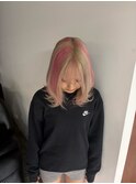 white beige × pink design