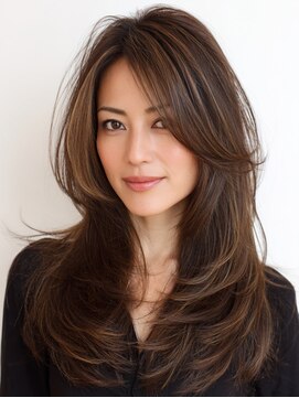 アンサ 小倉店(ANSA) ツヤ感ナチュラルミディ|美髪レイヤー