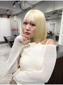 渋谷/ケアブリーチ/ダブルカラー/貫っぱなし/ボブ/ハイトーン