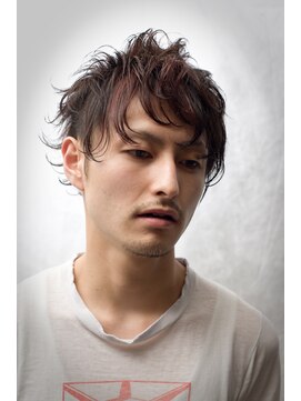 サイドバーンズ(side-burns) デザイン×２ブロック×レッド