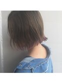 外国人風ボブハイライトベージュカラー