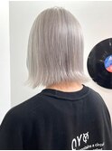 ダブルカラーホワイトグレージュケアブリーチハイトーンカラー
