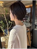 大人可愛い/ショート/ショートボブ/暗髪