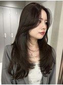 韓国ヘアーハッシュカットレイヤーカットグレージュブリーチ無し