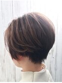 大人ショート/白髪ぼかしハイライト@30代@40代@50代