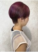 カシスベリーカラー×ハンサムショート