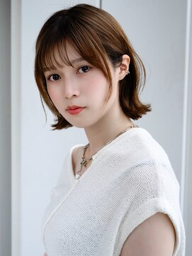 エインアンリー 表参道(AIN.ANLY.) ◯耳かけボブパーマオリーブベージュボブウェーブミディアム小顔