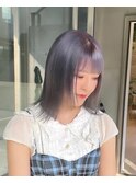 ラベンダーシルバーパープルハイトーントリプルカラーレイヤー