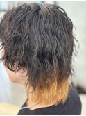 ツイスパ×襟足インナーカラー