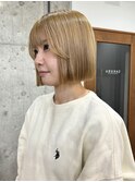 ハイトーンボブ 顔まわりカット 表参道