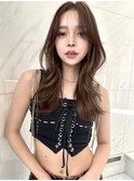 韓国ヘアーハッシュカットレイヤーカットグレージュブリーチ無し