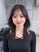 フィヴェント(Fivent) 黒髪ボブルフネビージュ小顔ワンレン顔まわり韓国レイヤーカット