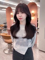 ロンドリゼル 札幌(Lond RiseL)&nbsp;ミディアムレイヤーカット/オリーブグレー/韓国風/小顔前/札幌