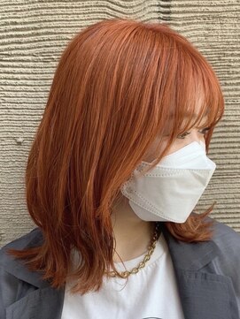 インデックスヘアーユー 錦糸町店(in'dex hair - U) 韓国風アプリコットカラー[錦糸町/錦糸町駅/錦糸町北口/前髪]