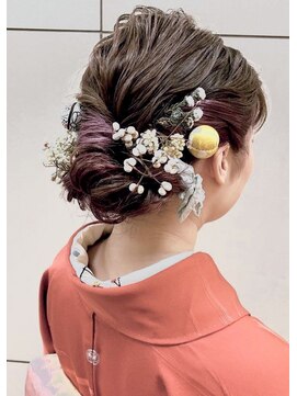 着物ヘアセット 結婚式 成人式 七五三ママにもオススメ L あだち美容室 宮の森店のヘアカタログ ホットペッパービューティー