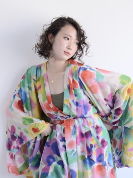 ロアー 葛西店(RAWR hair) 【RAWR】カーリーパーマ_大人ボブ_ウエットスタイル