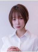 20代30代大人かわいい丸みショート顔まわりレイヤー前髪髪質改善