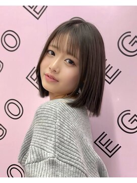 エゴ 池袋(EGO) グレージュ切りっぱなしボブ