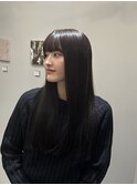 切りっぱなし×ロング×透明感カラー/大人ガーリー
