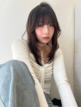 モト 船橋(moto) 無造作セミロング/ロングレイヤー/チェリーブラウン/韓国/船橋