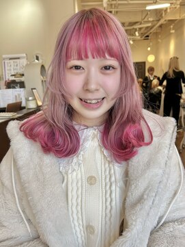 ラック 津田沼(LUCK) ネオンピンクダブルカラーインナーカラーケアブリーチ