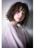 □グレージュアッシュ立体感抜け感ミディアム415上尾20代30代