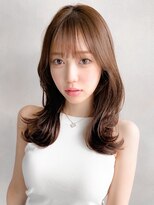 リヤン 表参道(lyann) ピンクベージュシースルーバング艶感アンブレラカラー愛され