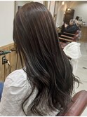 細めハイライト　ナチュラル　ダブルカラー
