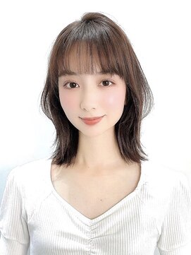 ジュネス 銀座(JYUNESU) くびれミディココアベージュツヤオレンジ透明感透け感バング