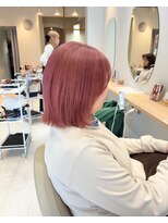 フィーカ(fika) 切りっぱなしボブ×ピンクベージュ♪