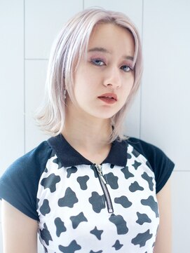 アルバム 銀座(ALBUM GINZA) 外はねボブ_ボブルフクールショートピンクベージュ_78218