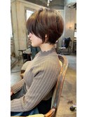 大人可愛い 小顔ナチュラルショートボブ30代40代50代