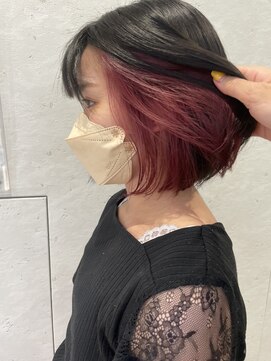 ロンドプランタン 恵比寿(Lond Printemps) 石垣＊ブリーチ1回／インナーカラー/インナーカラーボブ／ピンク