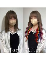 あるじゃんすー 心斎橋店&nbsp;レインボーカラー#シールエクステ#バイカラー#韓国#小顔#心斎橋