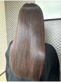 ナチュラルアッシュブラウン×艶髪ロング　髪質改善縮毛矯正