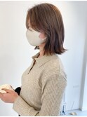 顔周りカットブラウンカラー