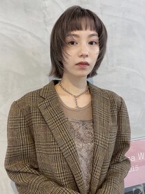 ヒュージ 三軒茶屋(huge) 透明感カラー×ミニボブ/ダークアッシュ